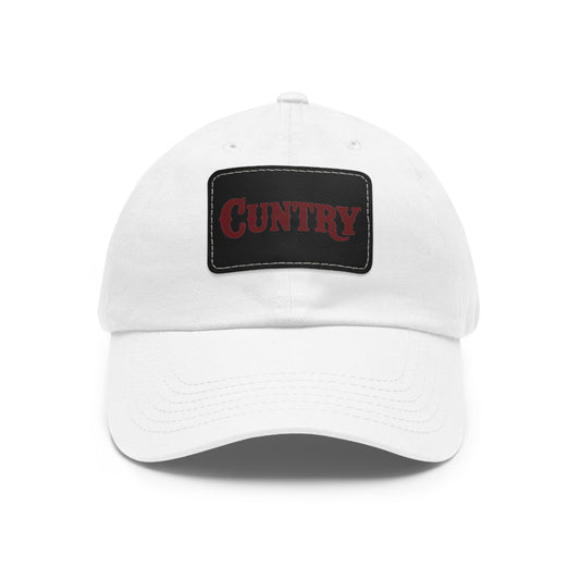 "Cuntry" Beyonce Inspired Rustic Dad Hat with Leather Patch