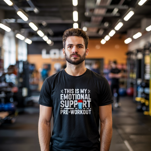 "Emotional Support Pre-Workout" Men's Performance T-Shirt