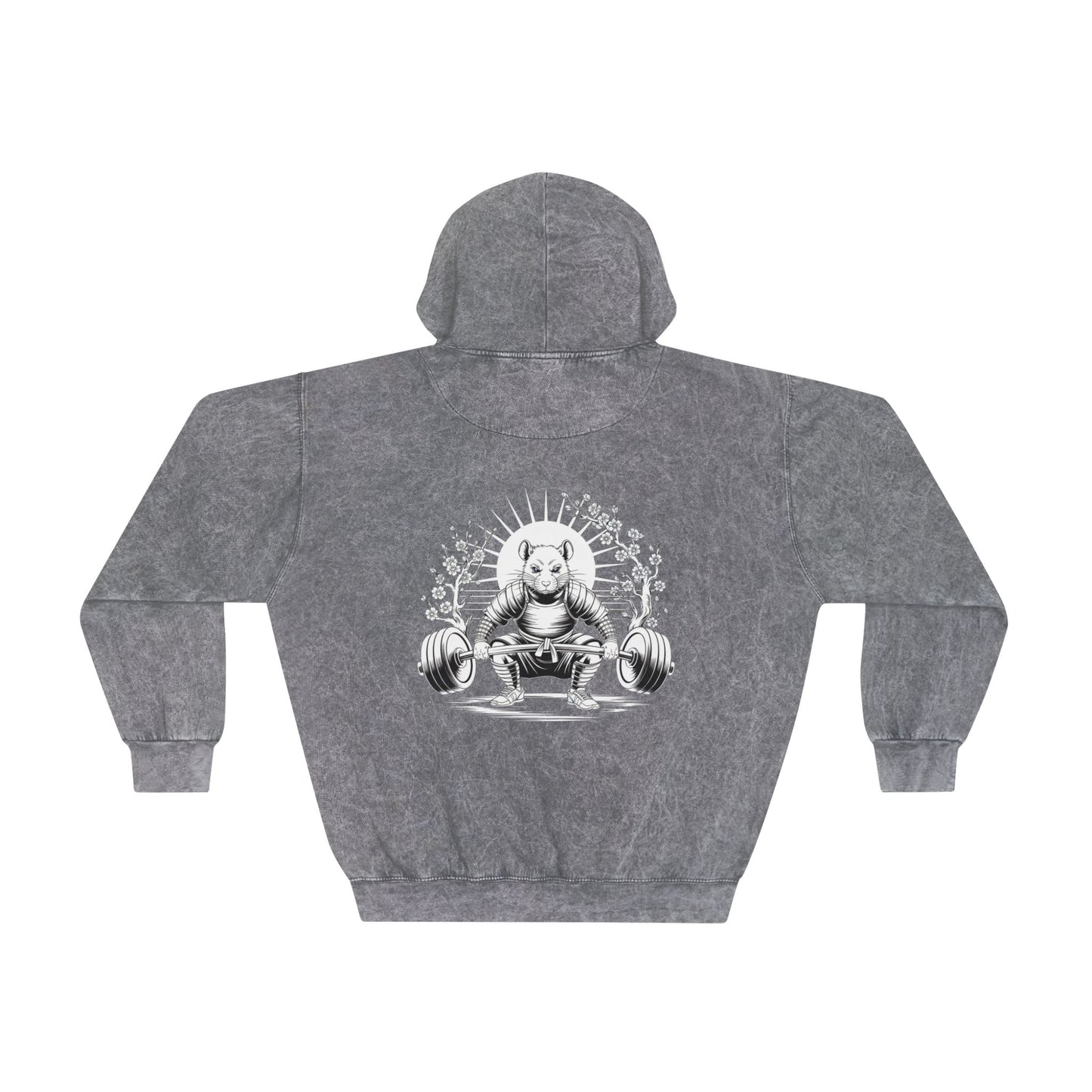 "Gym Rat" Samurai Men's Mineral Wash Hoodie