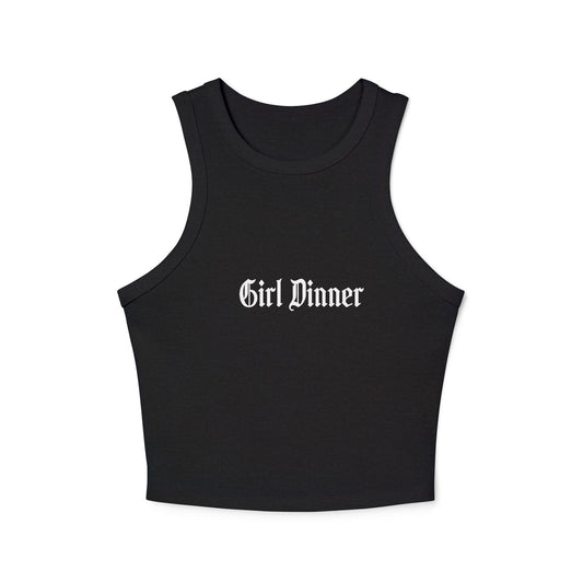 "Girl Dinner" Micro Rib Racer Tank Top