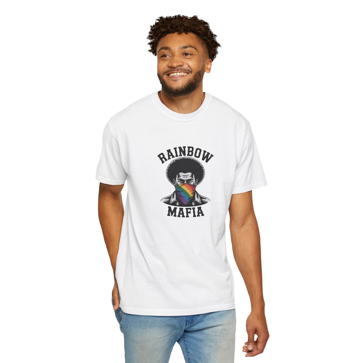 "Rainbow Mafia" Afro Unisex Dyed T-Shirt