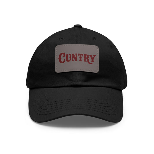 "Cuntry" Beyonce Inspired Rustic Dad Hat with Leather Patch