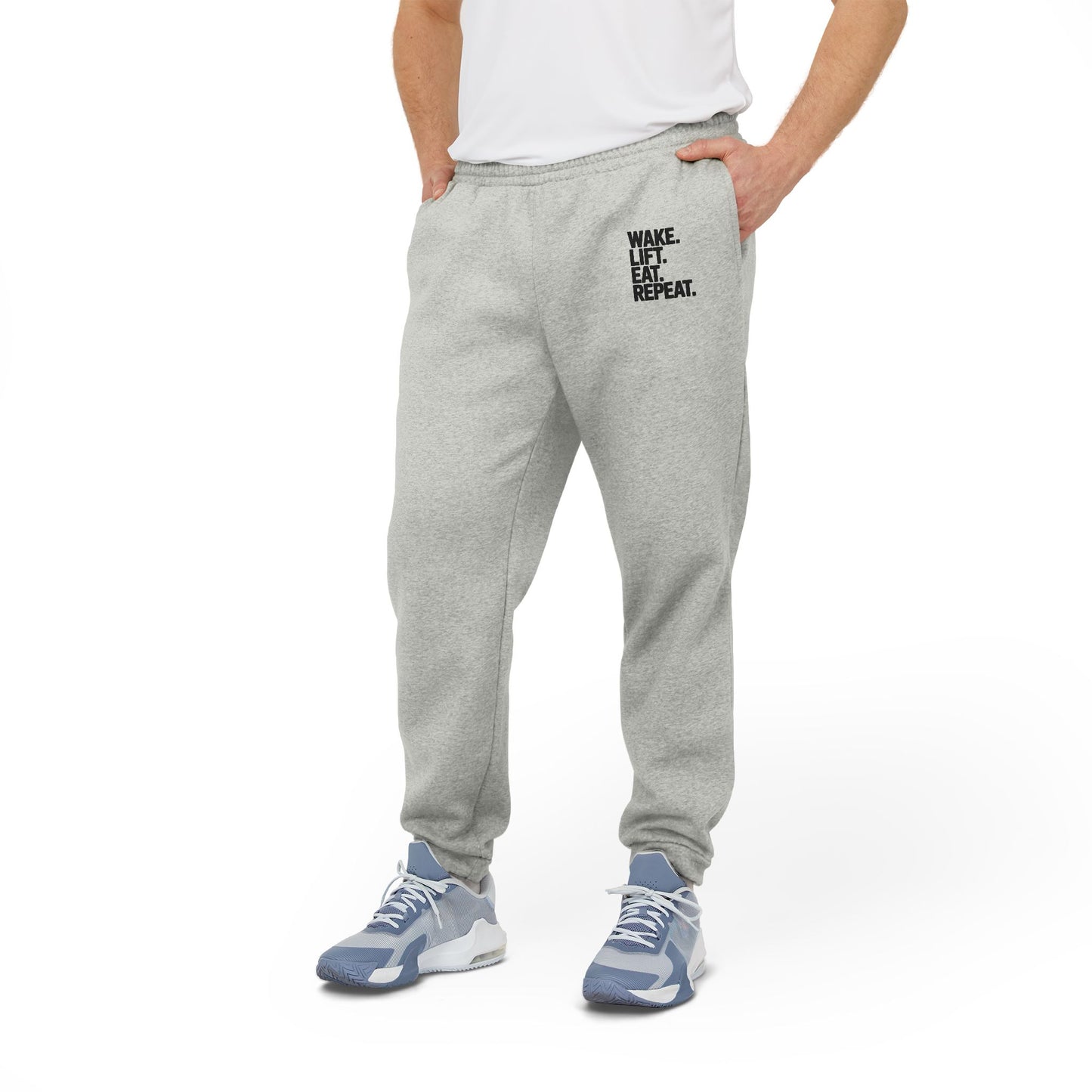 "Wake Eat Lift Repeat" Adidas Fleece Joggers