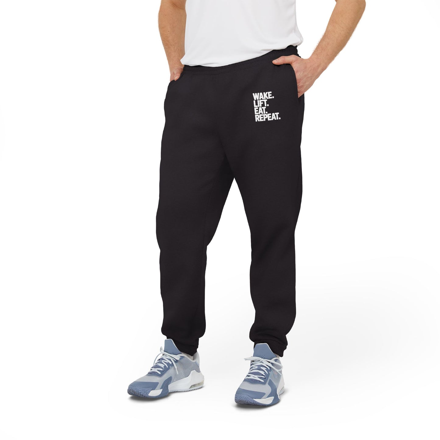 "Wake Eat Lift Repeat" Adidas Fleece Joggers