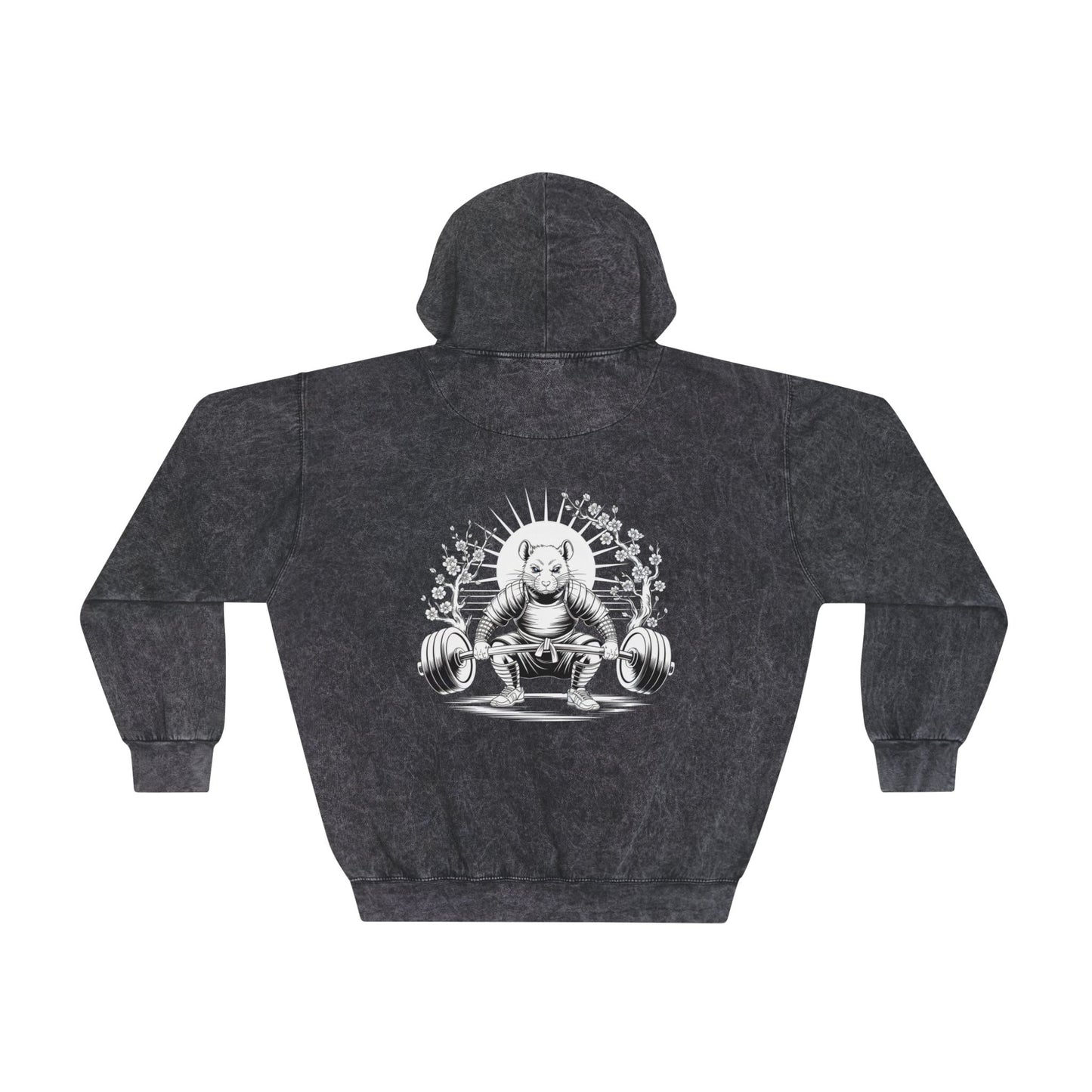 "Gym Rat" Samurai Men's Mineral Wash Hoodie