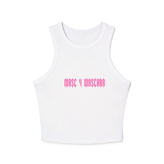 "Masc 4 Mascara" Womens Micro Rib Racer Tank Top