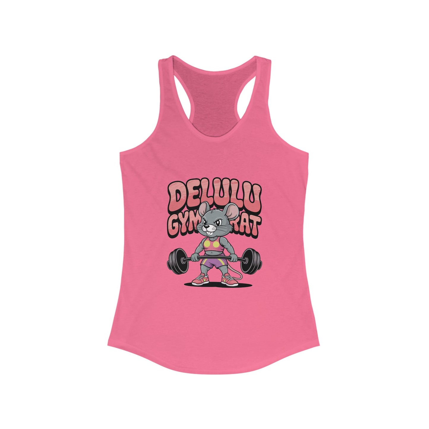 Delulu Gym Rat - Women's Athletic Racerback - Pink 