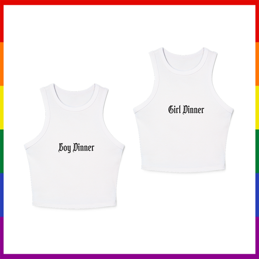 Snack Time Bundle - Boy + Girl Dinner Micro Rib Tanks