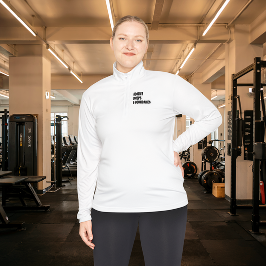 "Booties, Biceps, & Boundaries" Women's Quarter-Zip Pullover