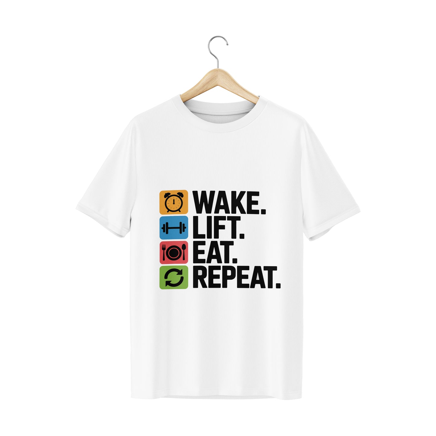 "Wake. Lift. Eat. Repeat." Men's Performance T-Shirt